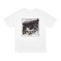 Under Surveillance engraved eye crosshair graphic tee white — Apex Archive streetwear